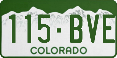 CO license plate 115BVE