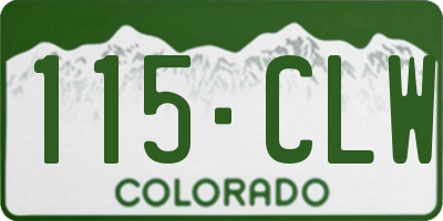 CO license plate 115CLW