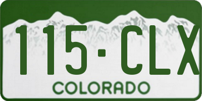 CO license plate 115CLX