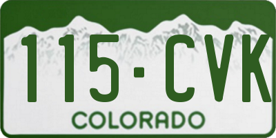 CO license plate 115CVK