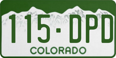 CO license plate 115DPD