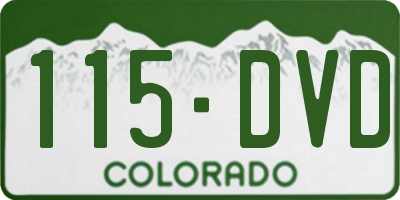 CO license plate 115DVD