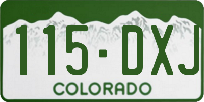 CO license plate 115DXJ