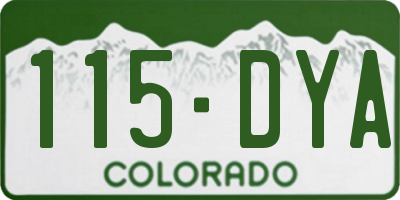CO license plate 115DYA