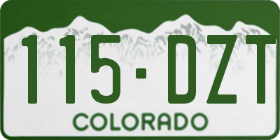CO license plate 115DZT