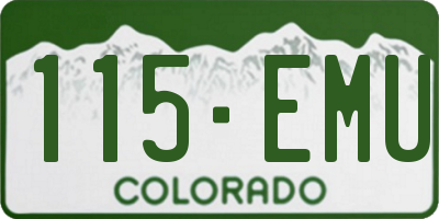 CO license plate 115EMU