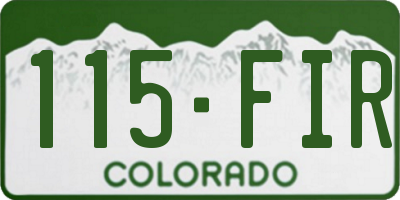 CO license plate 115FIR