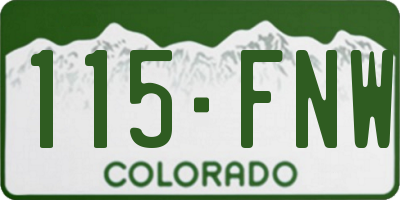 CO license plate 115FNW