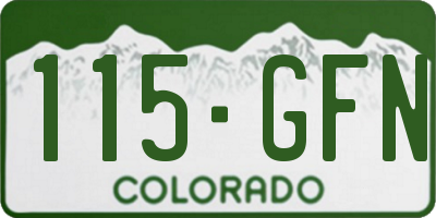 CO license plate 115GFN