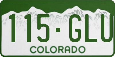 CO license plate 115GLU