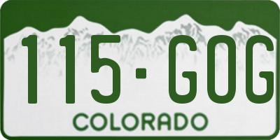 CO license plate 115GOG