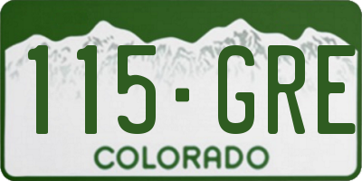 CO license plate 115GRE