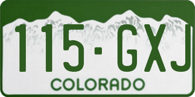 CO license plate 115GXJ