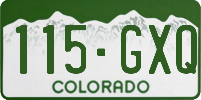 CO license plate 115GXQ