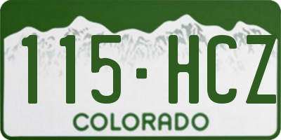 CO license plate 115HCZ