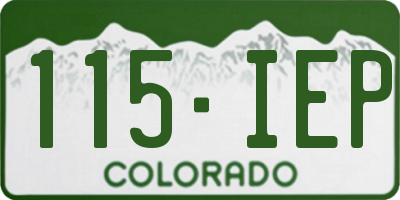 CO license plate 115IEP