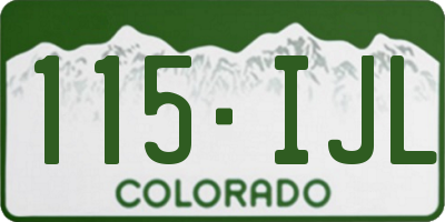 CO license plate 115IJL