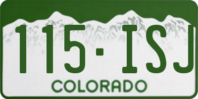 CO license plate 115ISJ