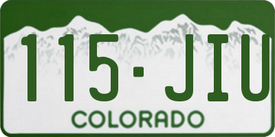 CO license plate 115JIU