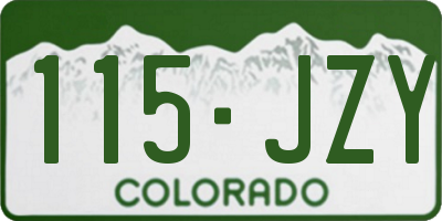 CO license plate 115JZY