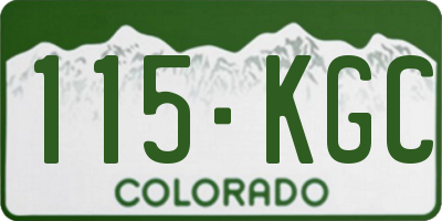 CO license plate 115KGC