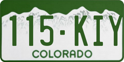 CO license plate 115KIY