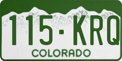 CO license plate 115KRQ