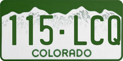 CO license plate 115LCQ