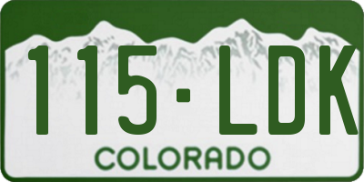 CO license plate 115LDK