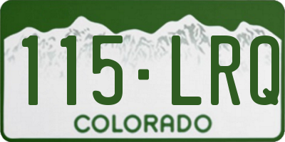 CO license plate 115LRQ