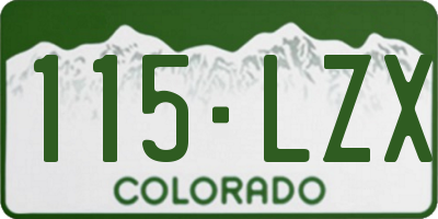CO license plate 115LZX