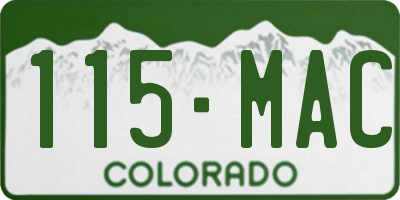 CO license plate 115MAC