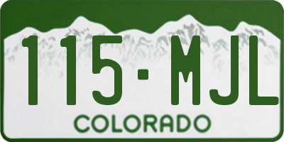 CO license plate 115MJL