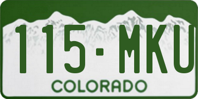 CO license plate 115MKU
