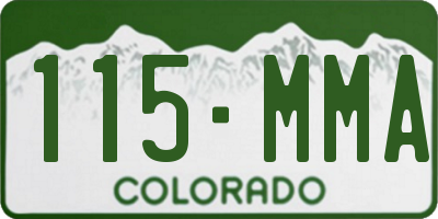 CO license plate 115MMA