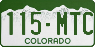 CO license plate 115MTC