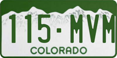 CO license plate 115MVM