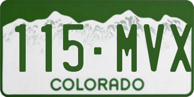 CO license plate 115MVX
