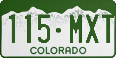CO license plate 115MXT