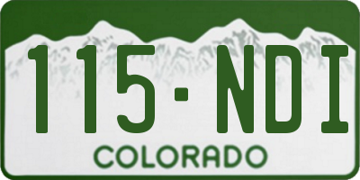 CO license plate 115NDI