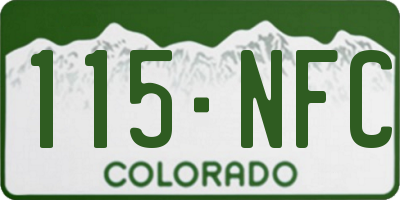CO license plate 115NFC