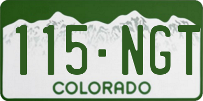 CO license plate 115NGT
