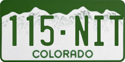 CO license plate 115NIT