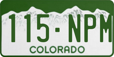 CO license plate 115NPM