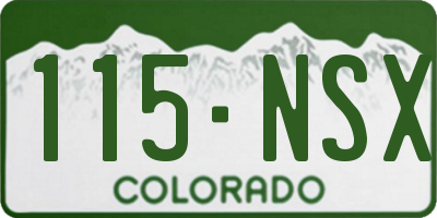 CO license plate 115NSX