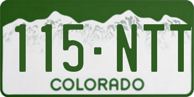CO license plate 115NTT