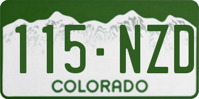 CO license plate 115NZD