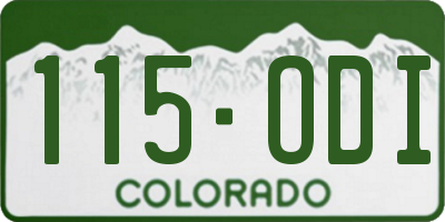 CO license plate 115ODI