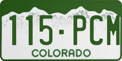 CO license plate 115PCM