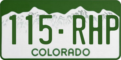 CO license plate 115RHP